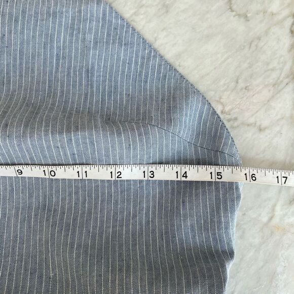 Club Monaco Striped Backless Jumpsuit chambray stripe linen blend size 2 NWT - Picture 9 of 11